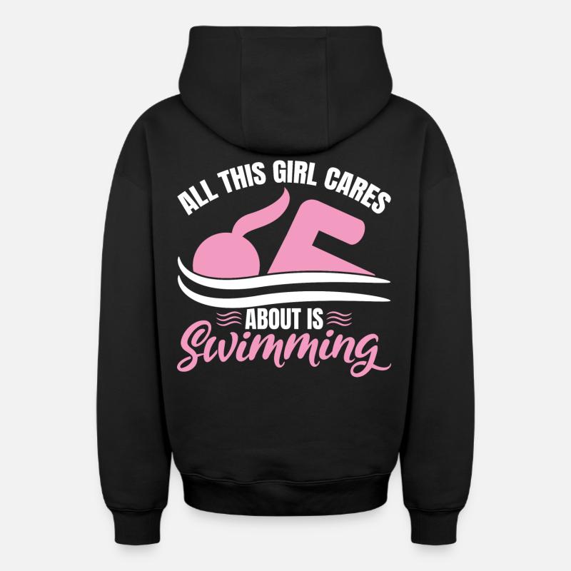 Nageuses Filles - Sweat à capuche unisexe zippé oversize épais SPREAD - noir