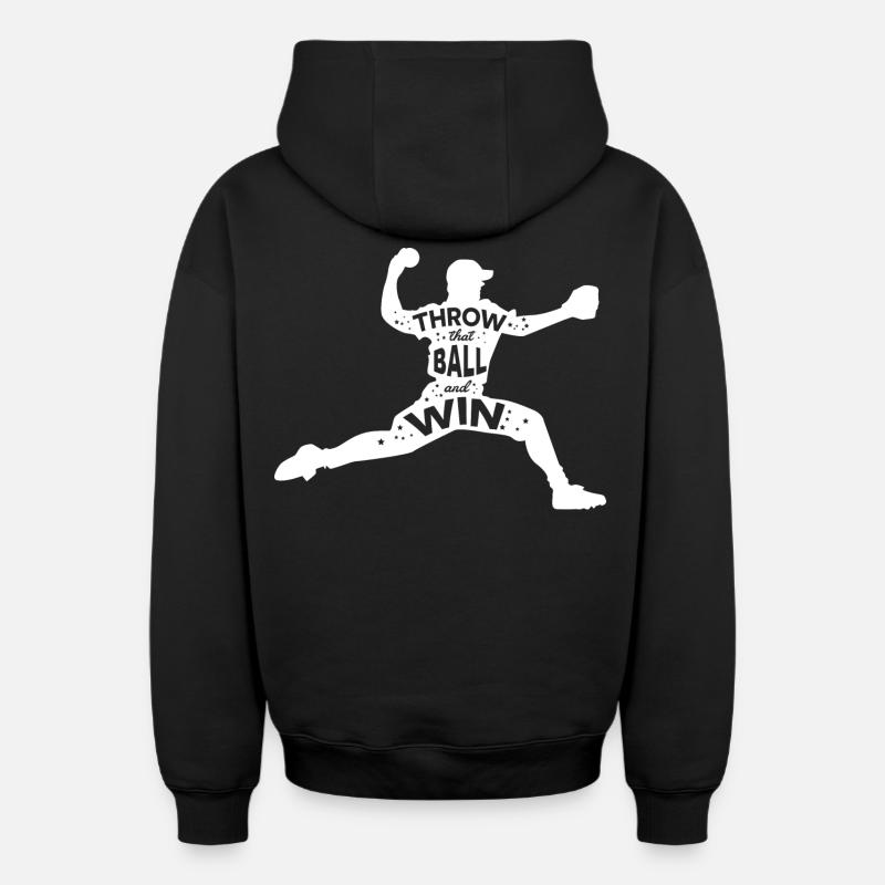 Baseball Slogan - Sweat à capuche unisexe zippé oversize épais SPREAD - noir