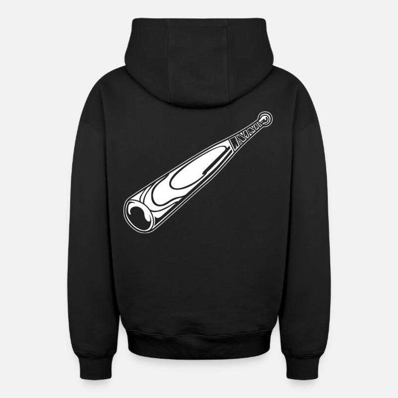 Batte de baseball - Sweat à capuche unisexe zippé oversize épais SPREAD - noir