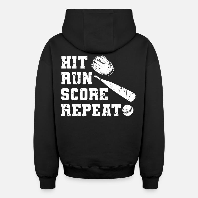 Baseball Motivation - Sweat à capuche unisexe zippé oversize épais SPREAD - noir