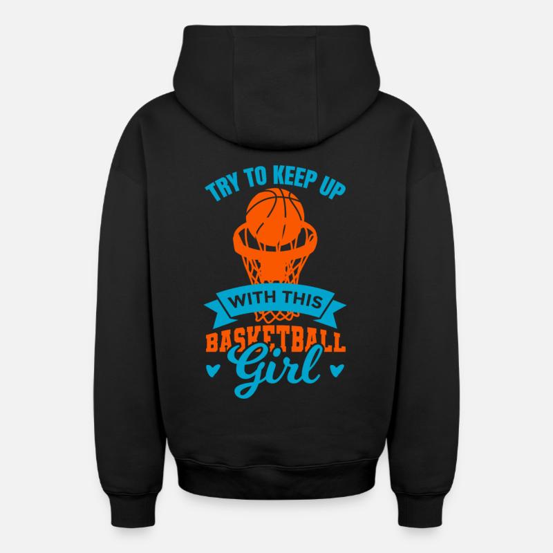 Basketteur - Sweat à capuche unisexe zippé oversize épais SPREAD - noir