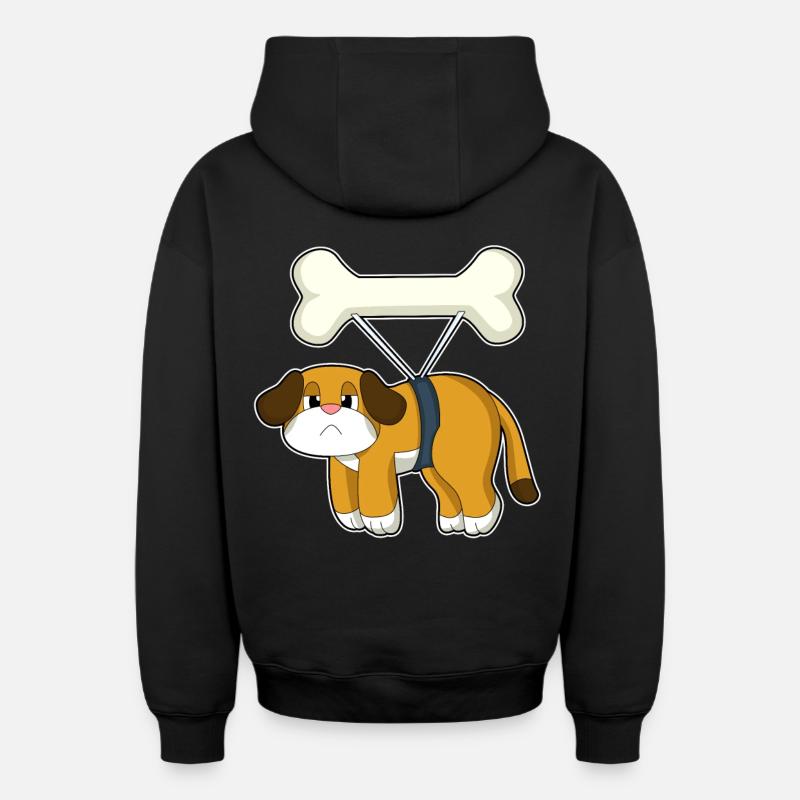 Os de chien - Sweat à capuche unisexe zippé oversize épais SPREAD - noir