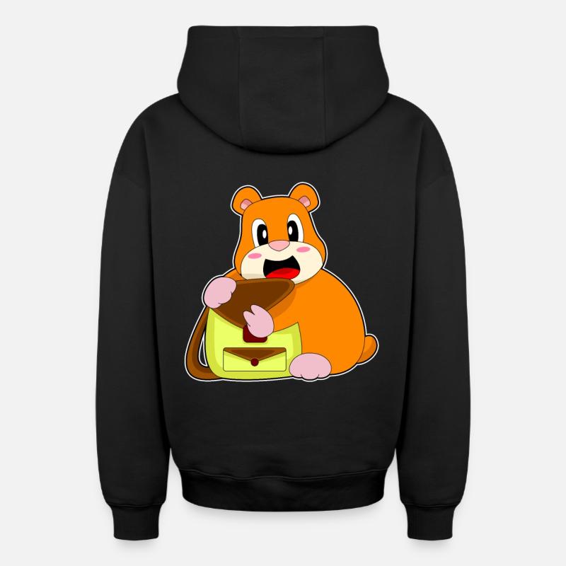 Sac à main Hamster - Sweat à capuche unisexe zippé oversize épais SPREAD - noir