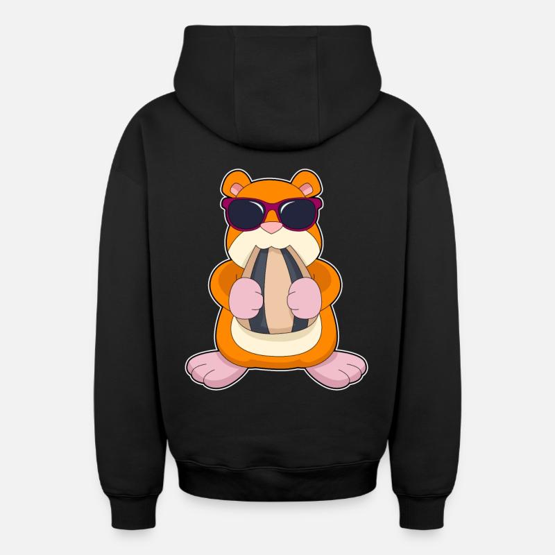 Lunettes de soleil Hamster - Sweat à capuche unisexe zippé oversize épais SPREAD - noir