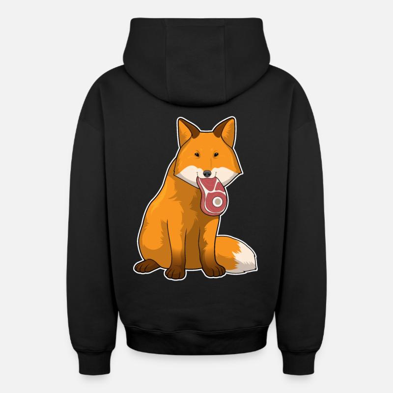 Viande de renard - Sweat à capuche unisexe zippé oversize épais SPREAD - noir