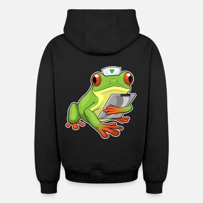 Infirmière grenouille - Sweat à capuche unisexe zippé oversize épais SPREAD - noir