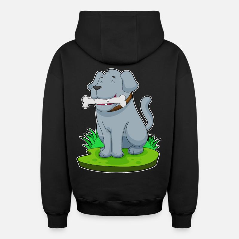 Os de chien - Sweat à capuche unisexe zippé oversize épais SPREAD - noir