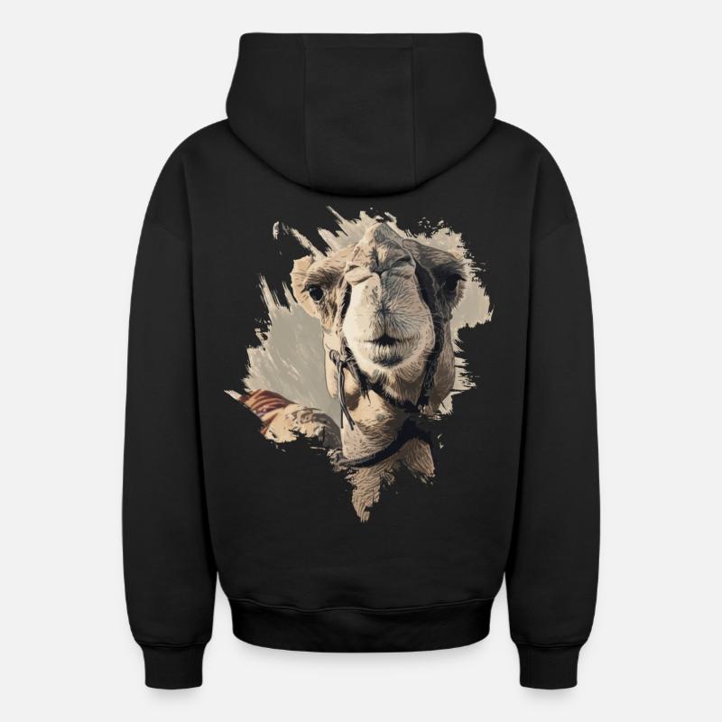 Chameau - Sweat à capuche unisexe zippé oversize épais SPREAD - noir