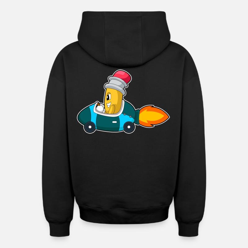 Voiture crayon - Sweat à capuche unisexe zippé oversize épais SPREAD - noir