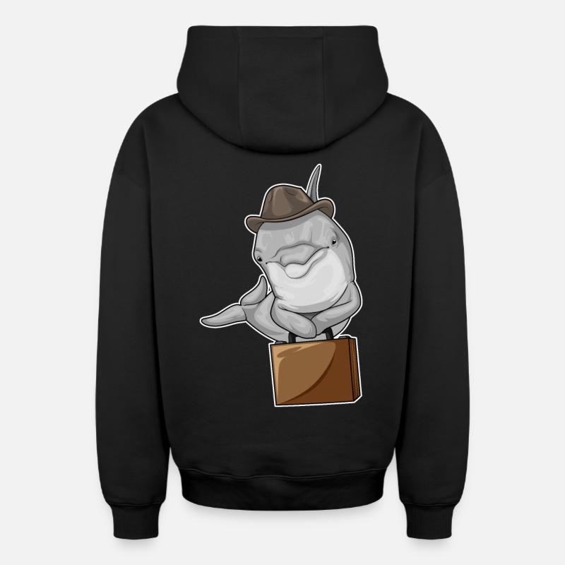 Porte-documents Delfin Entrepreneur - Sweat à capuche unisexe zippé oversize épais SPREAD - noir