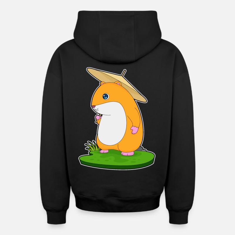 Parapluie de hamster - Sweat à capuche unisexe zippé oversize épais SPREAD - noir