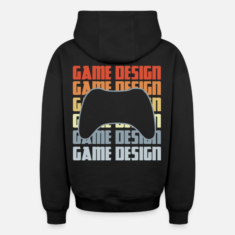 Développement de jeux - Sweat à capuche unisexe zippé oversize épais SPREAD - noir