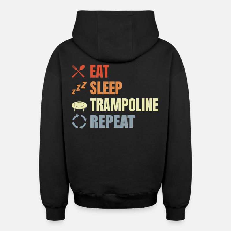 Routine de saut de trampoline - Sweat à capuche unisexe zippé oversize épais SPREAD - noir