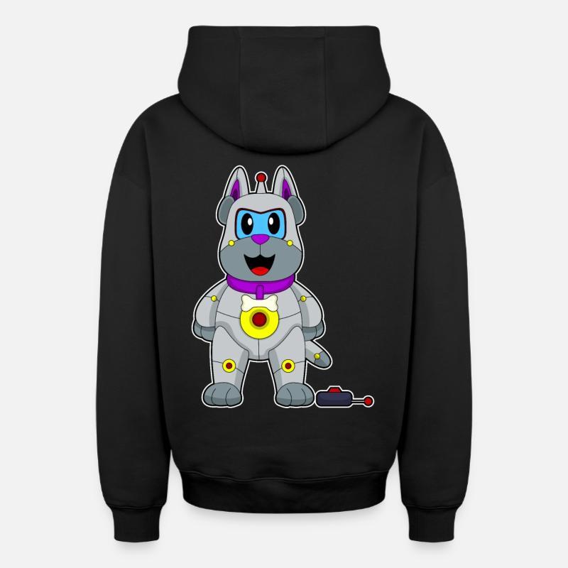 Robot chien - Sweat à capuche unisexe zippé oversize épais SPREAD - noir