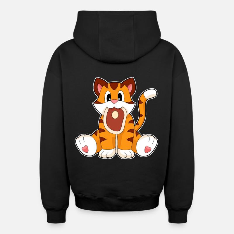 Viande de tigre - Sweat à capuche unisexe zippé oversize épais SPREAD - noir