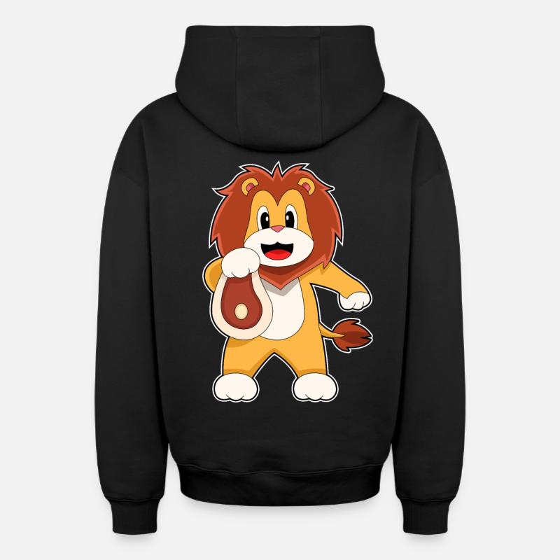 Viande de lion - Sweat à capuche unisexe zippé oversize épais SPREAD - noir
