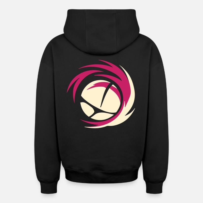 Volley-ball - Sweat à capuche unisexe zippé oversize épais SPREAD - noir