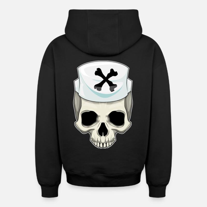 Infirmière crânienne - Sweat à capuche unisexe zippé oversize épais SPREAD - noir