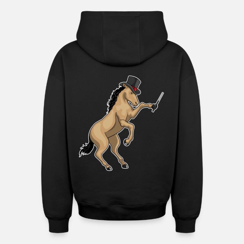 Baguette magique de cheval - Sweat à capuche unisexe zippé oversize épais SPREAD - noir
