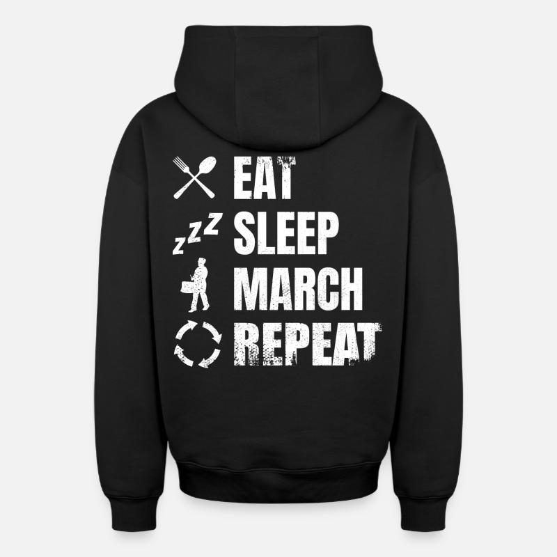 Routine quotidienne du batteur - Sweat à capuche unisexe zippé oversize épais SPREAD - noir