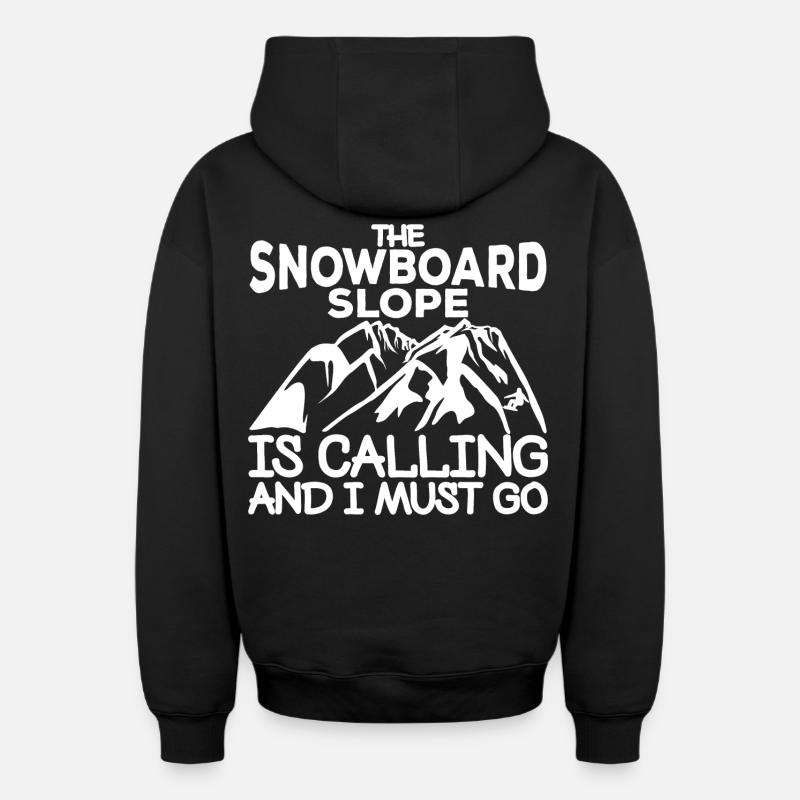 Slogan snowboard - Sweat à capuche unisexe zippé oversize épais SPREAD - noir