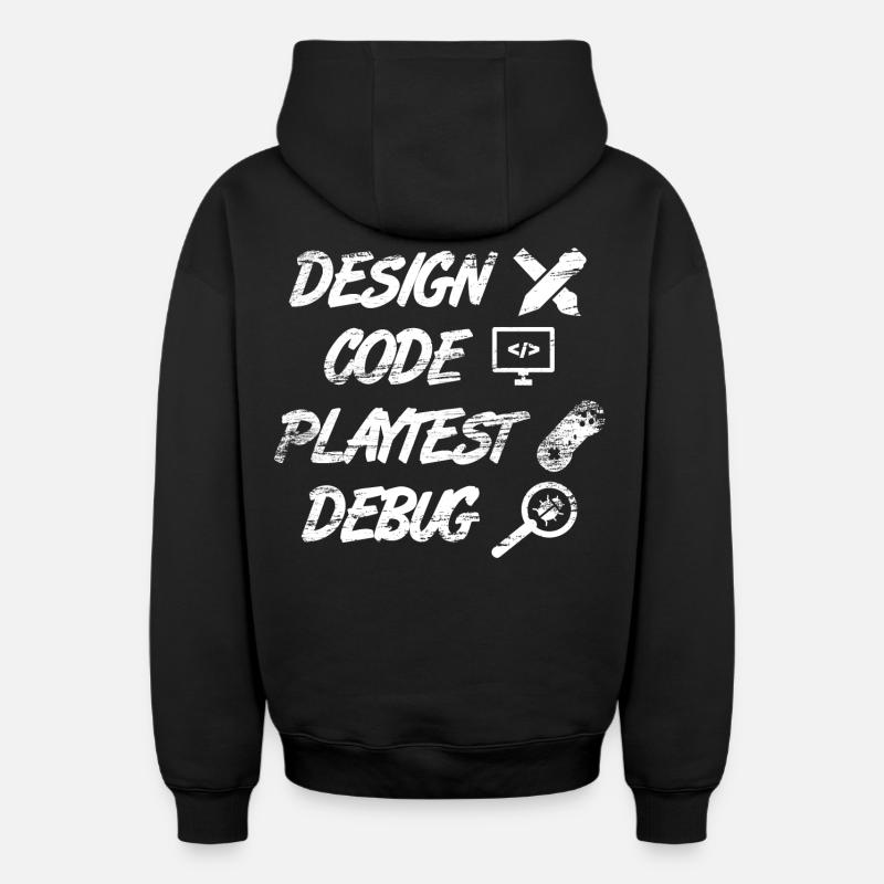 Game Programming - Oversized Heavyweight Unisex Zip Hoodie - black