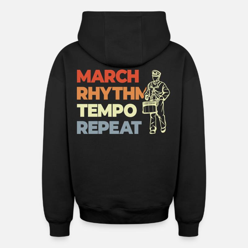 Dicton de tambour - Sweat à capuche unisexe zippé oversize épais SPREAD - noir