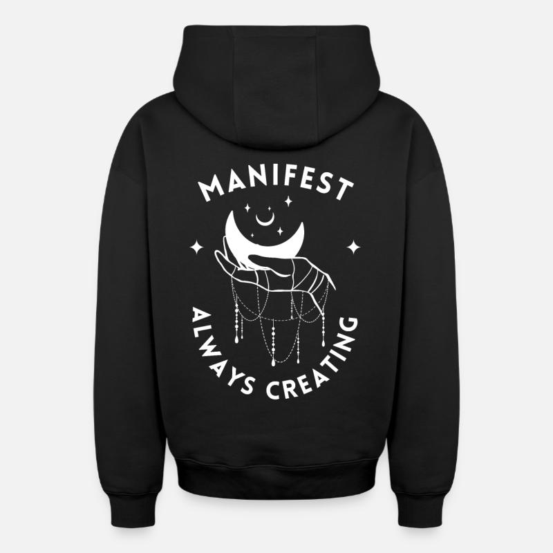 Mystique Créatif Manifeste - Sweat à capuche unisexe zippé oversize épais SPREAD - noir