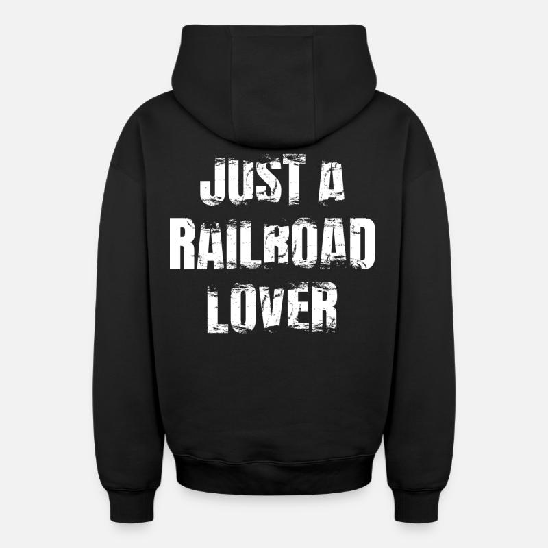 Amateurs de train - Sweat à capuche unisexe zippé oversize épais SPREAD - noir