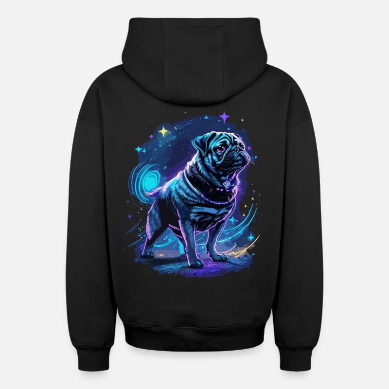 Carlin Magie de Minuit - Sweat à capuche unisexe zippé oversize épais SPREAD - noir