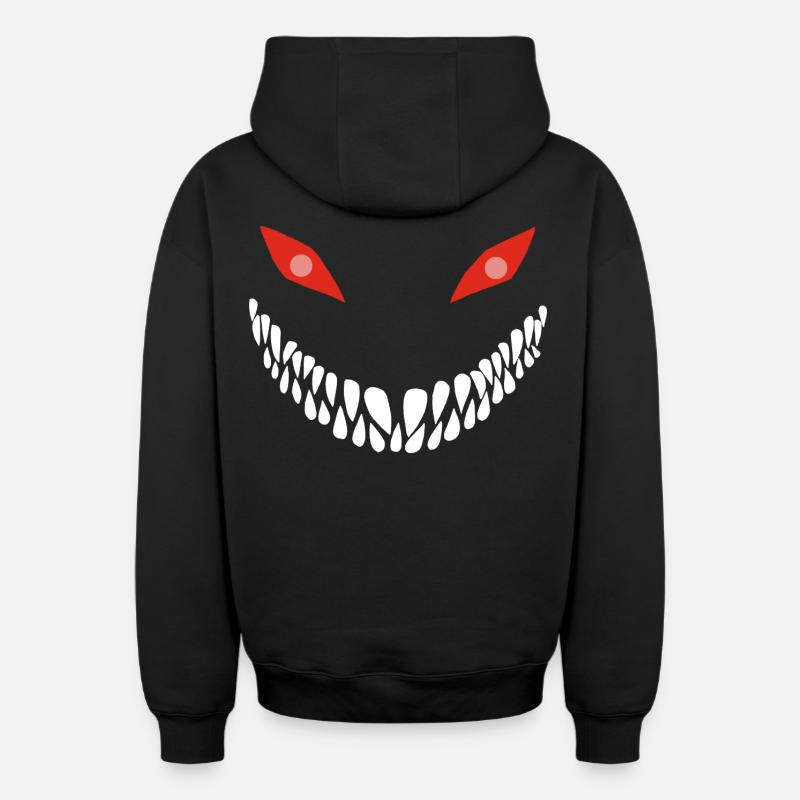 Sourire carnivore - Sweat à capuche unisexe zippé oversize épais SPREAD - noir