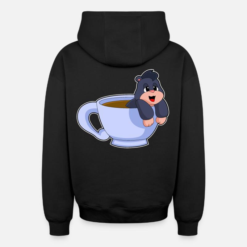 Tasse à café Mole - Sweat à capuche unisexe zippé oversize épais SPREAD - noir