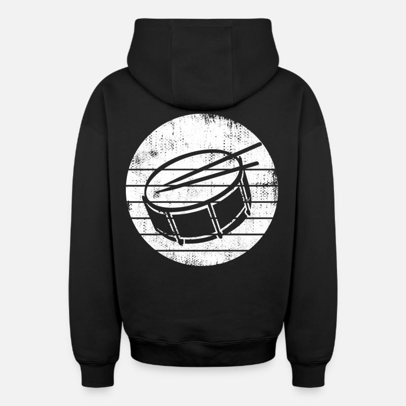 Dessin de caisse claire - Sweat à capuche unisexe zippé oversize épais SPREAD - noir
