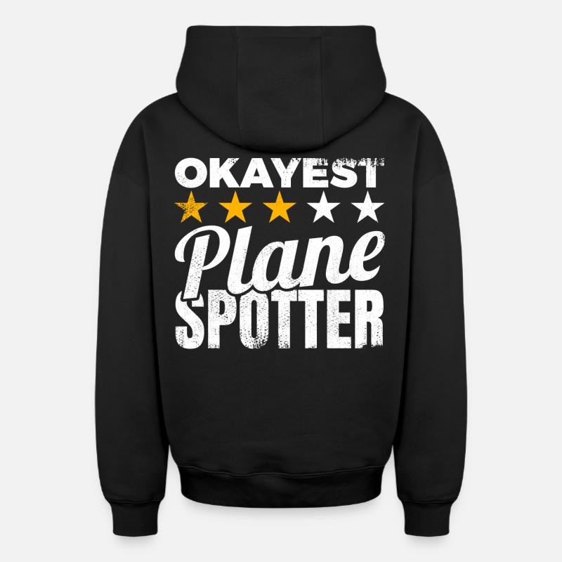 Planespotter moyen - Sweat à capuche unisexe zippé oversize épais SPREAD - noir