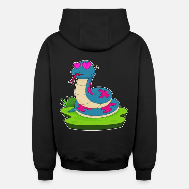 Lunettes serpent - Sweat à capuche unisexe zippé oversize épais SPREAD - noir