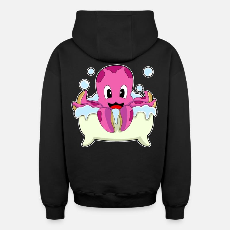 Baignoire de bain Octopus - Sweat à capuche unisexe zippé oversize épais SPREAD - noir