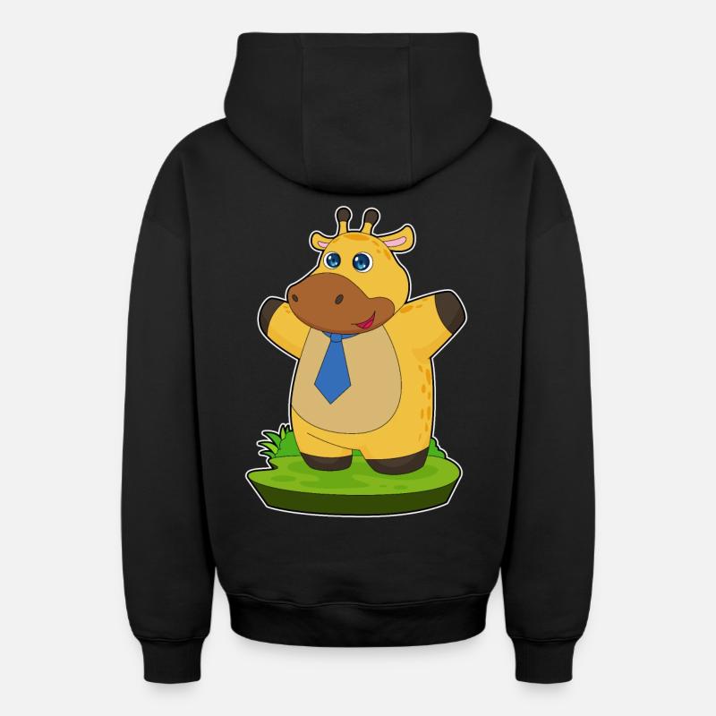 Cravate de gentleman girafe - Sweat à capuche unisexe zippé oversize épais SPREAD - noir
