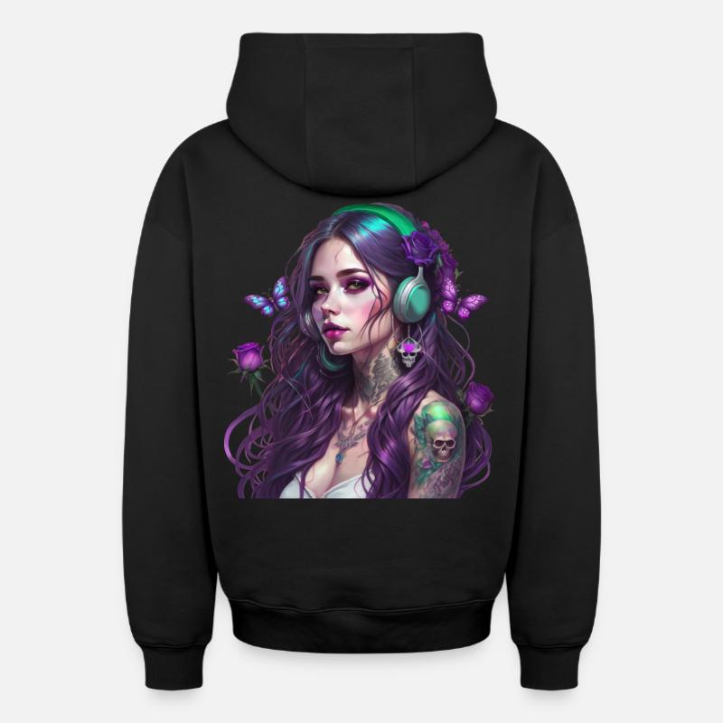 La Fée des Bois - Sweat à capuche unisexe zippé oversize épais SPREAD - noir