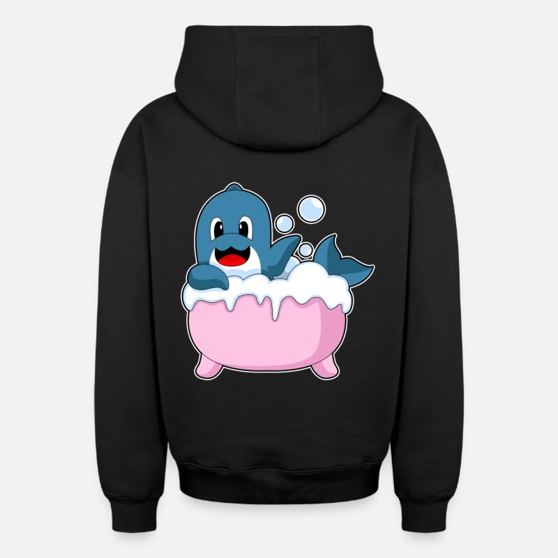 Baignoire dauphin - Sweat à capuche unisexe zippé oversize épais SPREAD - noir