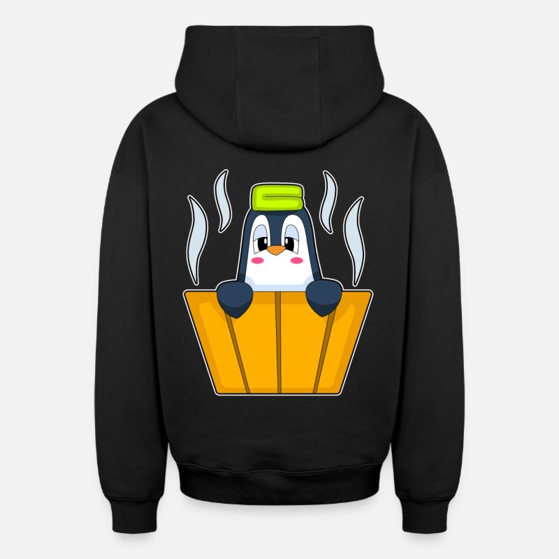 Baignoire pingouin - Sweat à capuche unisexe zippé oversize épais SPREAD - noir