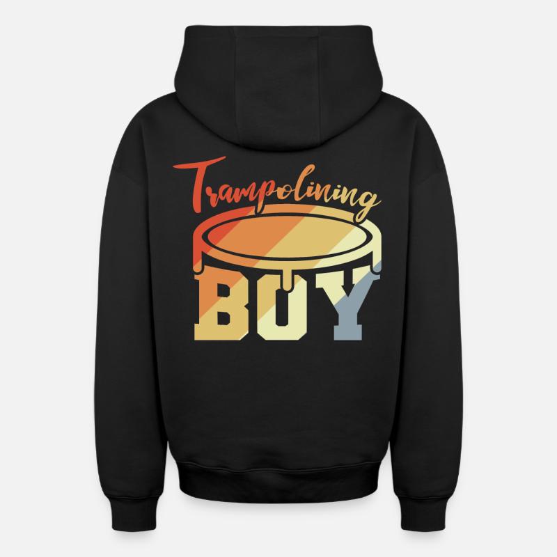 Garçon trampoline - Sweat à capuche unisexe zippé oversize épais SPREAD - noir