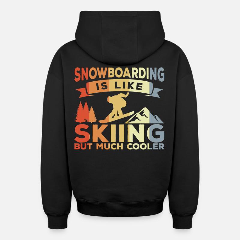 Blague sur le snowboard - Sweat à capuche unisexe zippé oversize épais SPREAD - noir