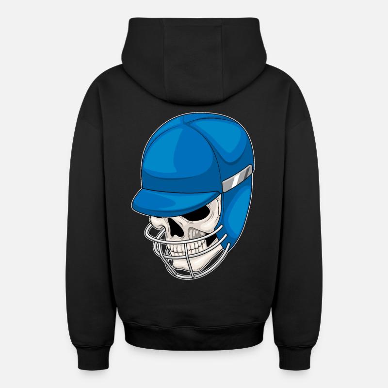 Casque de cricket Skull - Sweat à capuche unisexe zippé oversize épais SPREAD - noir