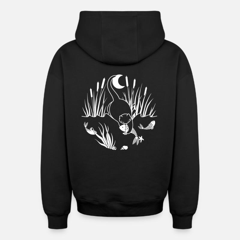 Prise de minuit - Sweat à capuche unisexe zippé oversize épais SPREAD - noir