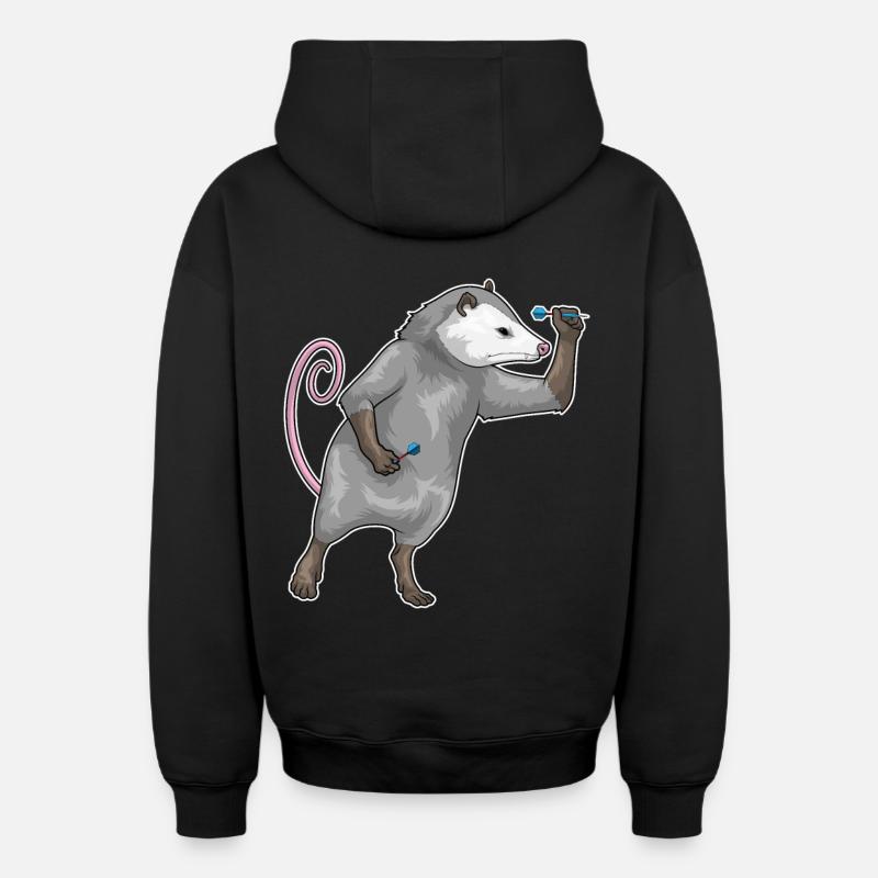Fléchette Marsupiale Fléchette Fléchette - Sweat à capuche unisexe zippé oversize épais SPREAD - noir