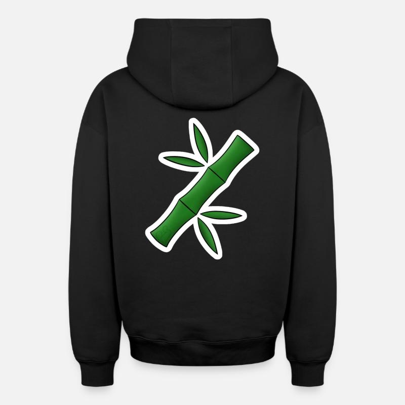 Bambou ! - Sweat à capuche unisexe zippé oversize épais SPREAD - noir