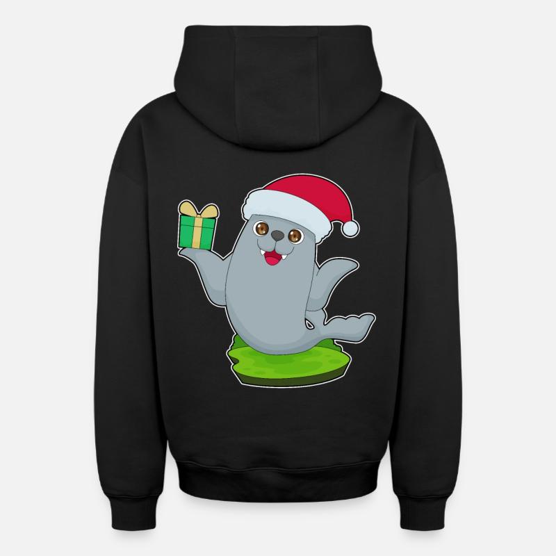 Paquet de Noël scellé - Sweat à capuche unisexe zippé oversize épais SPREAD - noir