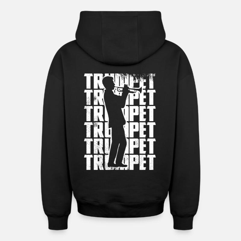 Drôle de trompette - Sweat à capuche unisexe zippé oversize épais SPREAD - noir