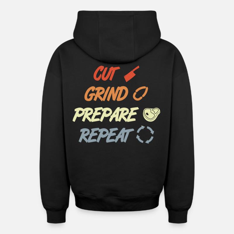 Citation de Metzger - Sweat à capuche unisexe zippé oversize épais SPREAD - noir