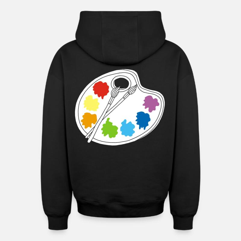 Artiste (blanc) - Sweat à capuche unisexe zippé oversize épais SPREAD - noir